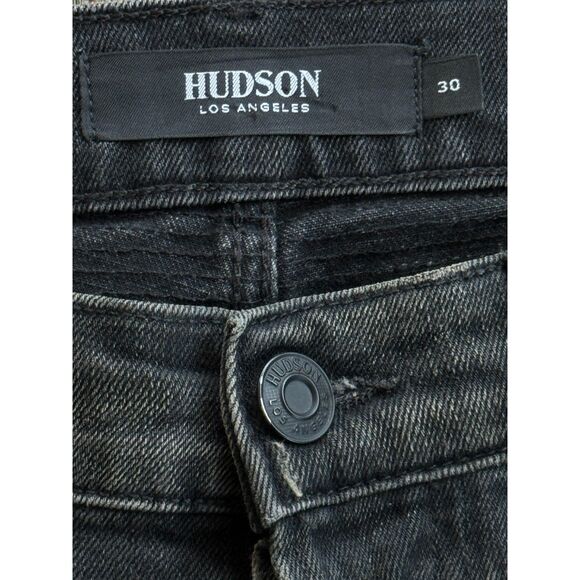 Hudson The Blinder Biker‎ Moto Skinny Denim Jeans Charcoal Black Size 30 - Picture 5 of 8
